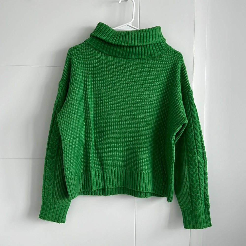 Something Navy Knot Turtleneck Sweater